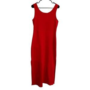 Vintage Studio Red Sleeveless Midi Long Dress Sz M